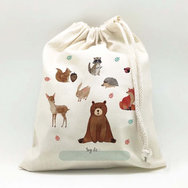 Bolsa Colación Impermeable Escolar, Jardín Infantil, Sala cuna, Colegio. Modelo Bosque.