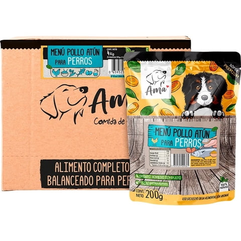 Caja Menu Pollo - Atun Sachet Amapet Perros (20U X 200Gr)