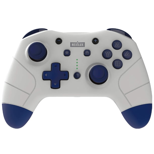 Controlador Pro Inalámbrico NEXiLUX Compatible con Nintendo Switch y Switch Lite (Sensor de Movimiento, NFC y Turbo Mejorado), PC, Teléfono Android y Android TV Gris Claro (NXL-95227)