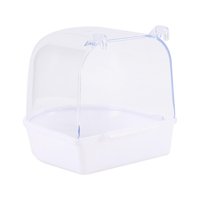 Magideal - Bañera Para Loros, Caja De Baño Para Aves Y Mascotas, Accesorios Para Jaula De Periquitos Y Pájaros Pequeños, Casa De Baño Para Loros, Cuenco De Ducha Blanco