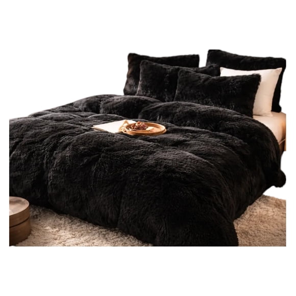 Cobertor Invierno Con Chiporro Negro 2plazas+fundas Alm+funda Coji