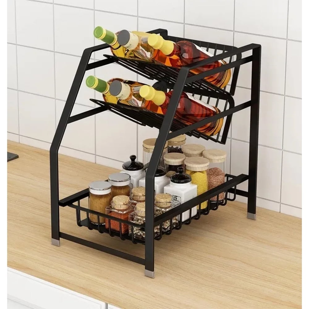 Mp - Organizador Rack Especiero De Cocina Y Botellas 3 Niveles