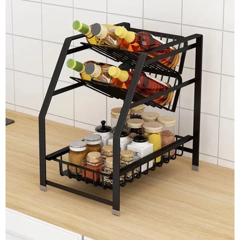 Mp - Organizador Rack Especiero De Cocina Y Botellas 3 Niveles