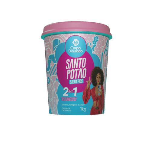 Crema Capilar Y Mascarilla Santo Potão Corpo Dourado