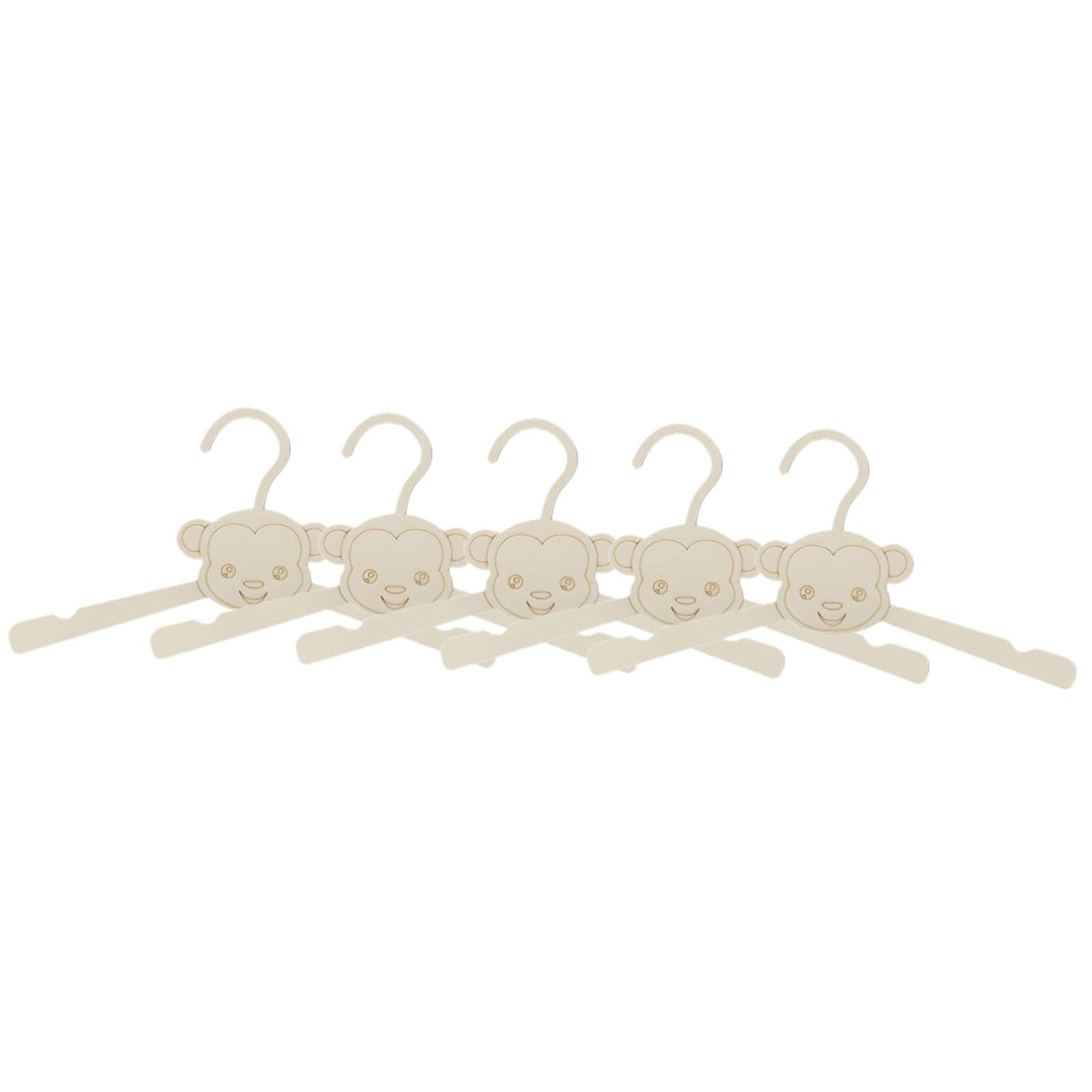 Bothyi - 5 Perchas Resistentes Para Ropa De Bebé, Ideales Para La Habitación De Los Niños Pequeños. Diseño De Mono.