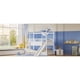 thumbnail image 3 of House Bunk Bed with Convertible Slide and Ladder, Floor Bunk Bed Twin Over Twin with Safety Guardrail, 3 of 3