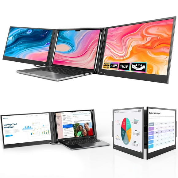 Extensor de Pantalla QQH Z80A 15.6" FHD IPS Triple Monitor