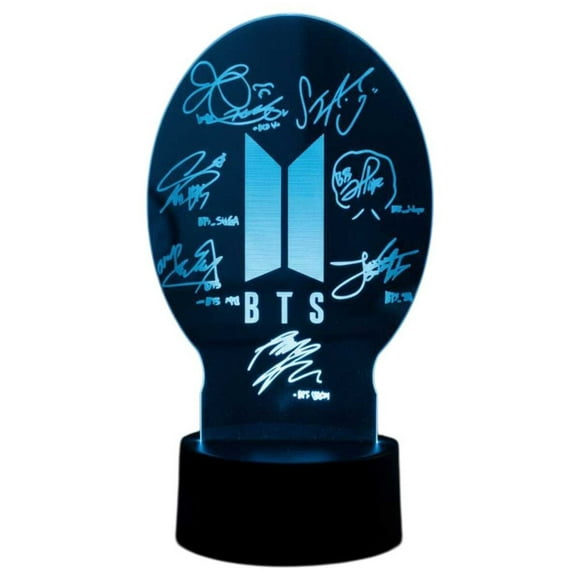 Lampara Ilusion 3D BTS Firmas de 7 colores, Base touch