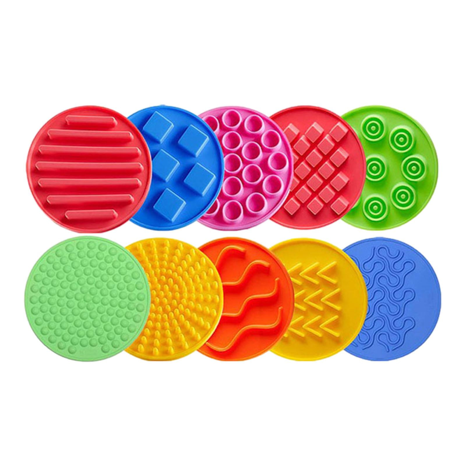 Bothyi - 10 Piezas De Tapetes Sensoriales De Silicona, Círculos Sensoriales Para Niños, Motricidad Fina