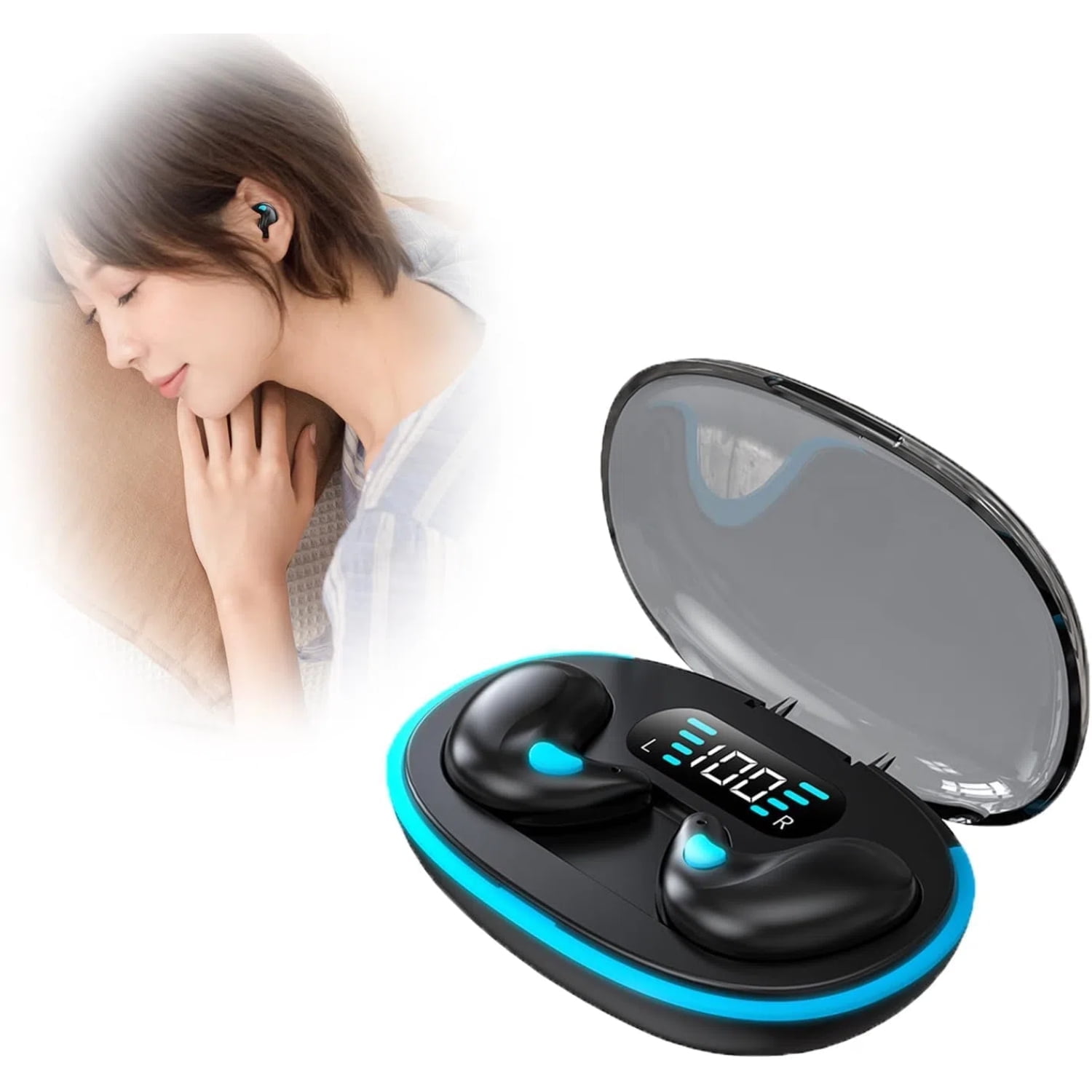 Auriculares Inalámbricos Aaronmei Conducción Ósea Bluetooth 5.3 Negro