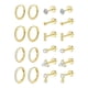 thumbnail image 4 of Juego De 10 Pares De Pendientes Para Múltiples Perforaciones Para Regalos De Aniversario Y Compromiso, Dorados., 4 of 5