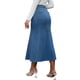 thumbnail image 3 of INSPIRE CHIC Faldas Maxi de Mezclilla para Mujeres de Cintura Alta Ajuste Casual y Acampanado Falda Larga de Jean Azul, 3 of 6
