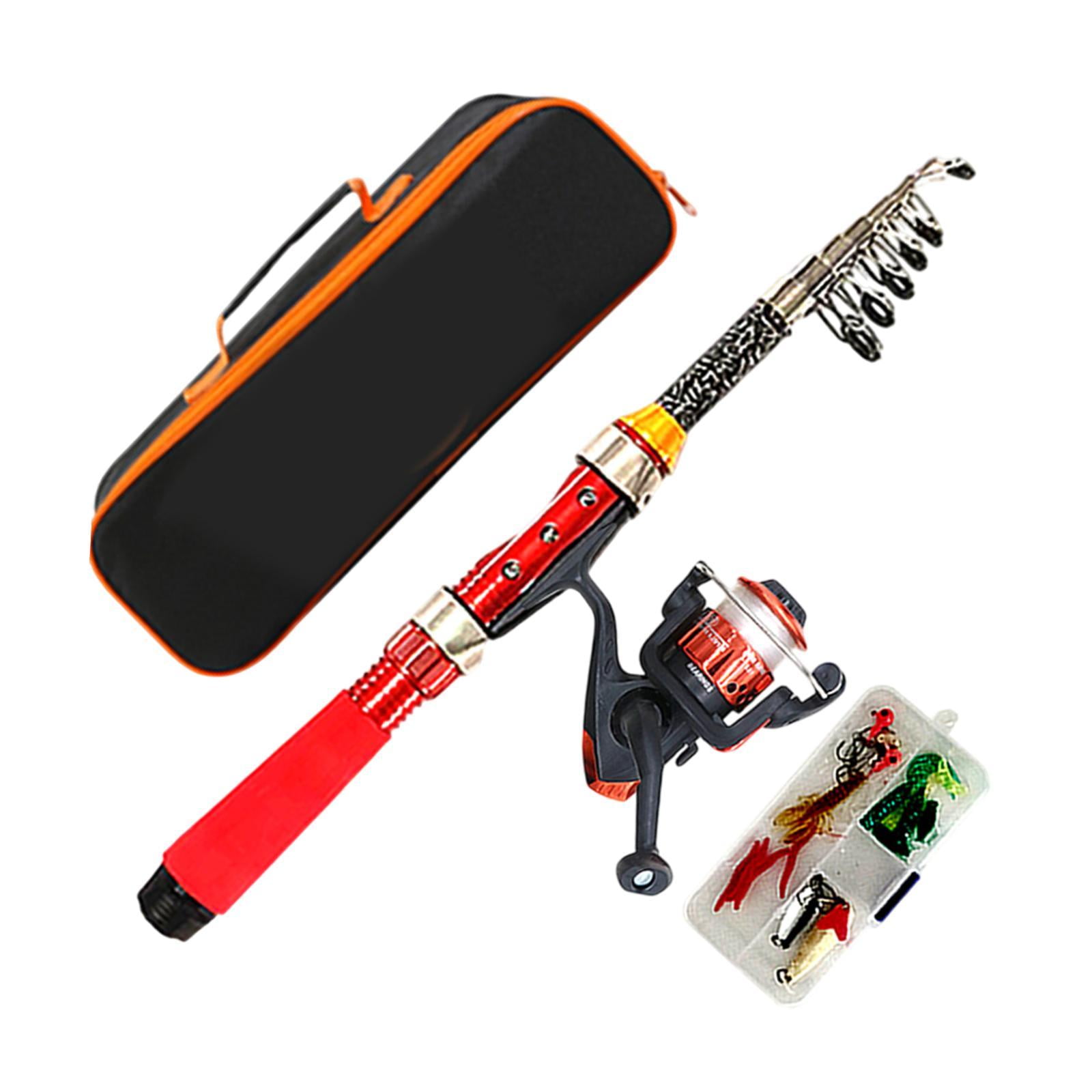 Ioensy - Caña De Pescar Para Niños, Juego Completo De Caña De Pescar Ligera Para Principiantes, Niños Y Niñas, Caña Roja