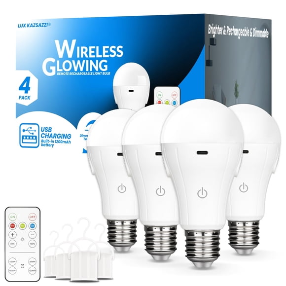 Bombillas recargables LUXKAZSAZZI WirelessGlow A19 15W