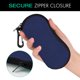 thumbnail image 5 of Estuche para Anteojos MoKo de Neopreno Suave con Cierre y Clip Azul Oscuro, 5 of 7