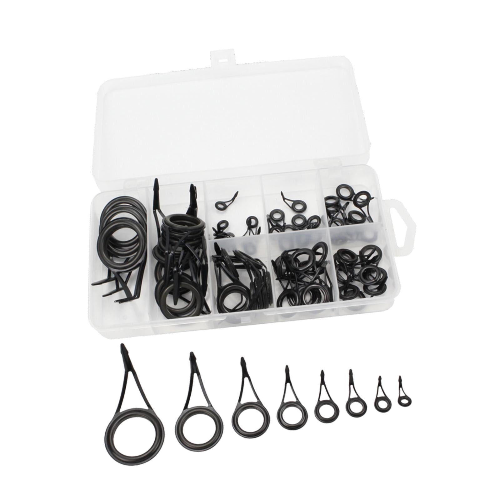 Magideal - 75x Guías De Caña De Pescar, Juego De Puntas De Caña, Construcción De Piezas De Aparejos De Pesca Portátiles, Guías De Caña De Pescar Para Surf Al Air