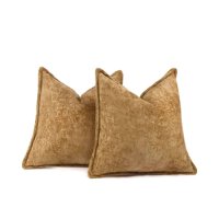 Genérico - Set De 2 Fundas De Cojin Chenille 45X45 Mostaza