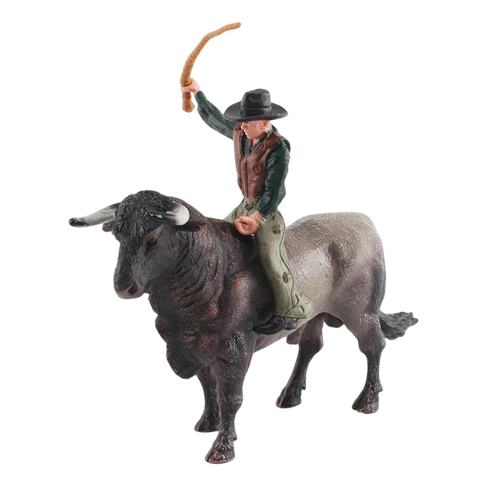 Bothyi - Figuras De Toro De Pvc Con Jinete, Modelo De Decoración De Recuerdo De Fiesta Para Niños