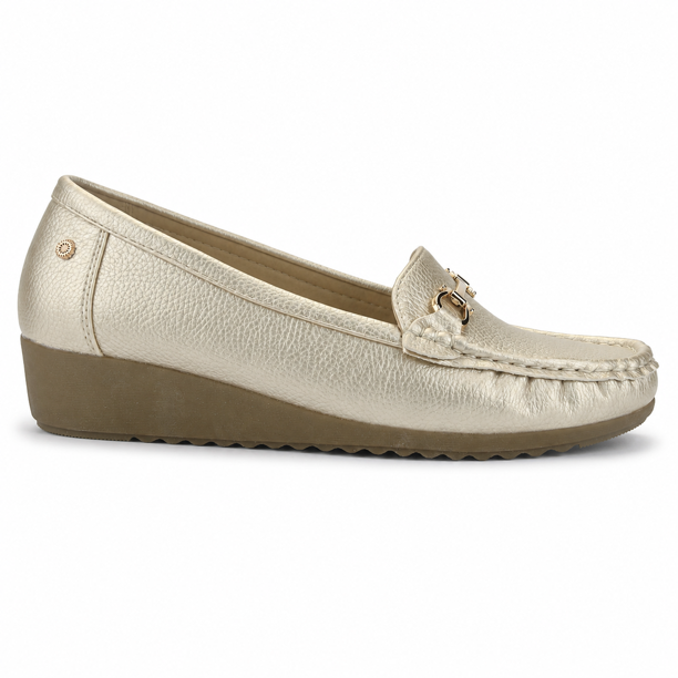 Mocasin Chalada Mujer Malu-2 Dorado Casual