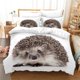 thumbnail image 1 of v1988 Bed Sheets Animal Hedgehog Bedding Set Cartoon Flower Bed Linen Single Double Size For Boys Girls Kids Home Decor Cute Duvet Cover Sets 3-Piece Bedding Set (1 Duvet Cover + 2 Pillow Shams) Bed S, 1 of 5