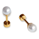 thumbnail image 1 of Aros Perla 4MM Seguridad Pequeños Piercing Helix Chapadas, 1 of 3