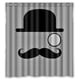 thumbnail image 1 of Cortina de ducha con estampado de bigote, juego de cortinas de baño con ganchos, tamaño 66 x 72 pulgadas, 1 of 3