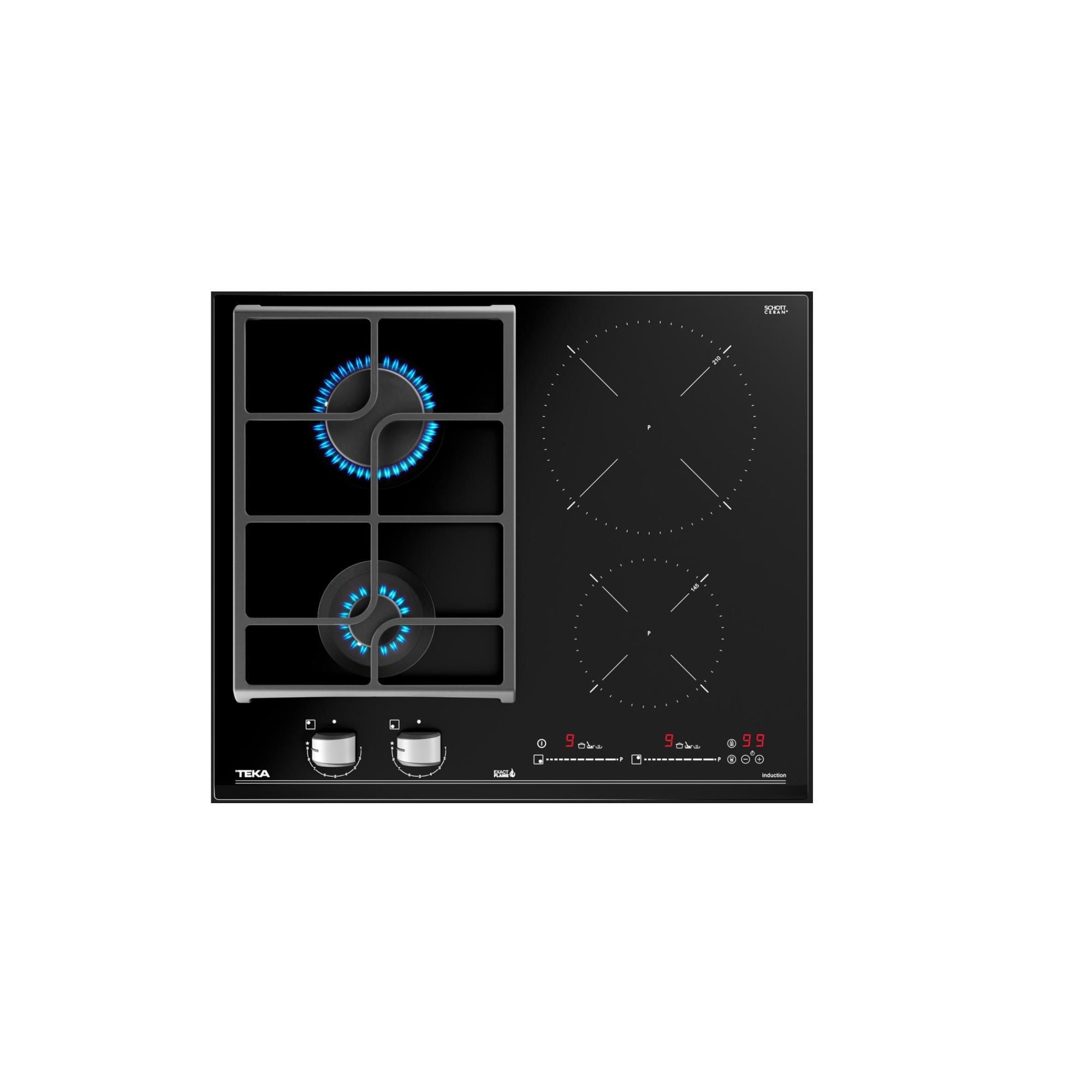 Teka - Encimera Híbrida 4 Quemadores Jzc 64322 Bk