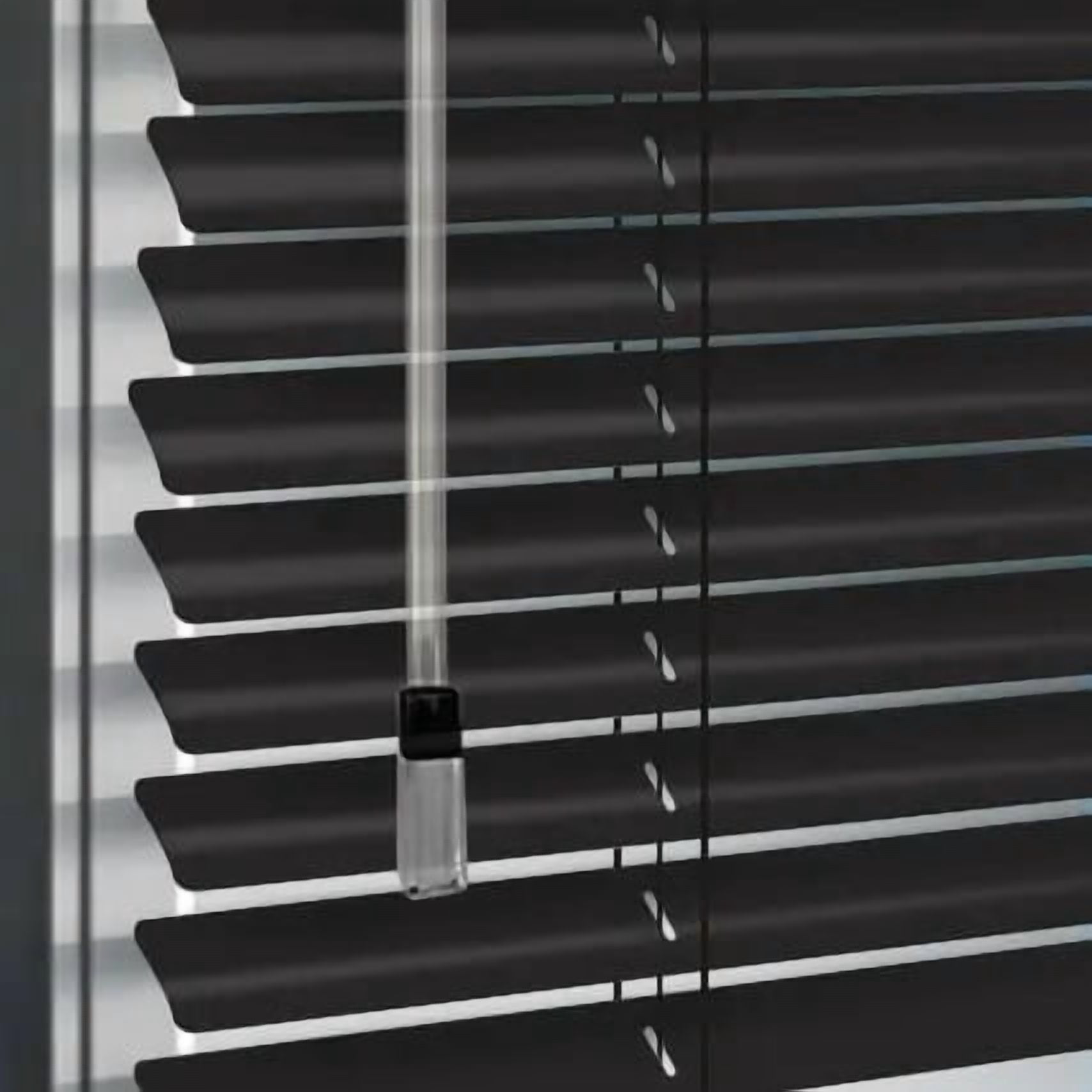 Bertex - Persiana De Aluminio Color Negro, Alto Ajustable Máximo De 140 Cm X Ancho A Elección Para Sala, Living, Oficina O Escritorio (100 Cm De Ancho X 140 Cm De Alto)