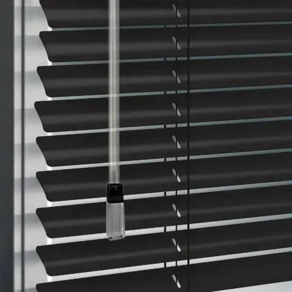 Persiana de Aluminio color Negro, Alto Ajustable máximo de 230 cm x Ancho a Elección para Sala, Living, Oficina o Escritorio (105 cm de Ancho x 230 cm de Alto)