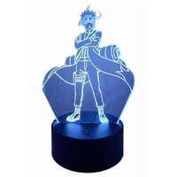 Lelumania - Lampara Ilusion 3D Naruto De Pie De 7 Colores, Base Touch