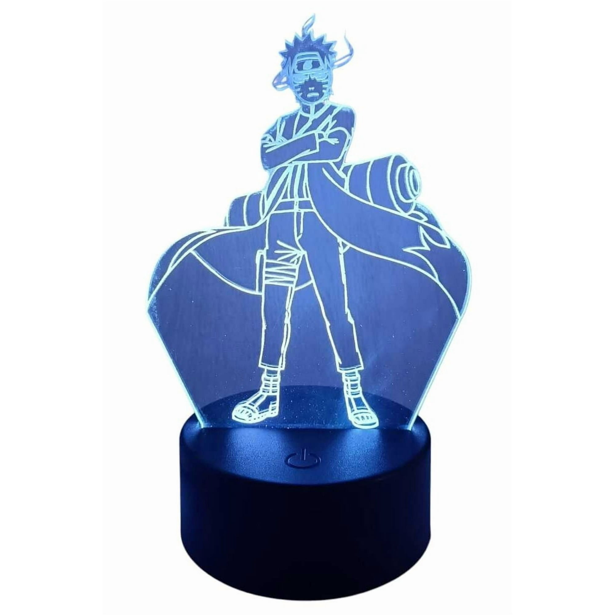 Lelumania - Lampara Ilusion 3d Naruto De Pie De 7 Colores, Base Touch