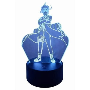 Lelumania - Lampara Ilusion 3D Naruto De Pie De 7 Colores, Base Touch