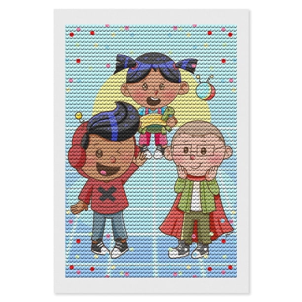 Xavier Riddle y el Museo Secreto Kits de Pintura de Diamantes para Adultos 5D DIY Diamond Art Kits Full Drill Diamond Dots para Regalo Decoración de Pared y Relajación Artes de Gemas 20*30cm