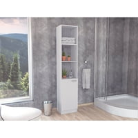 Tuhome - Estante Organizador De Baño 1 Puerta Bath 3 Repisas Blanco