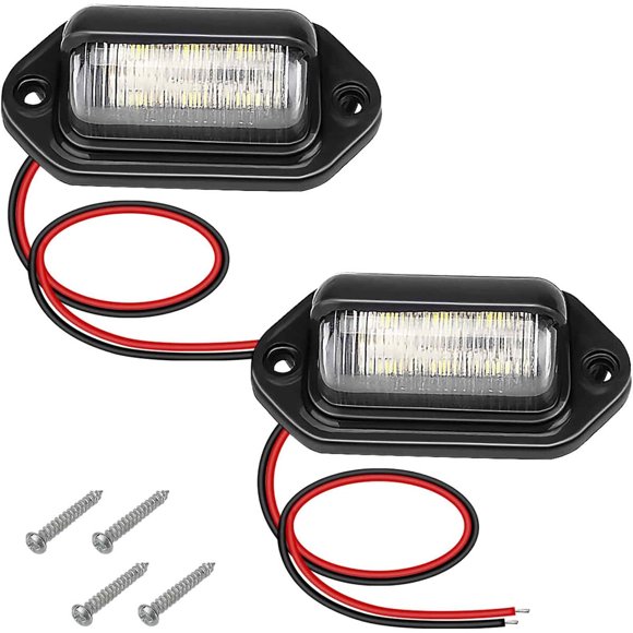 ecocstm 2 PCS White LED License Plate Lights, 6SMD Waterproof