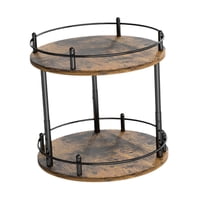 Magideal - Bandeja De Giradrículas Organizador De Estante De Especias Giratoria 2 Niveles Organizador Perezoso Bandeja De Tocador De Baño Para Encimera De Cocina Redondo