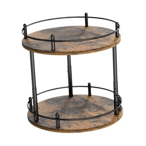 Magideal - Bandeja De Giradrículas Organizador De Estante De Especias Giratoria 2 Niveles Organizador Perezoso Bandeja De Tocador De Baño Para Encimera De Cocina Redondo