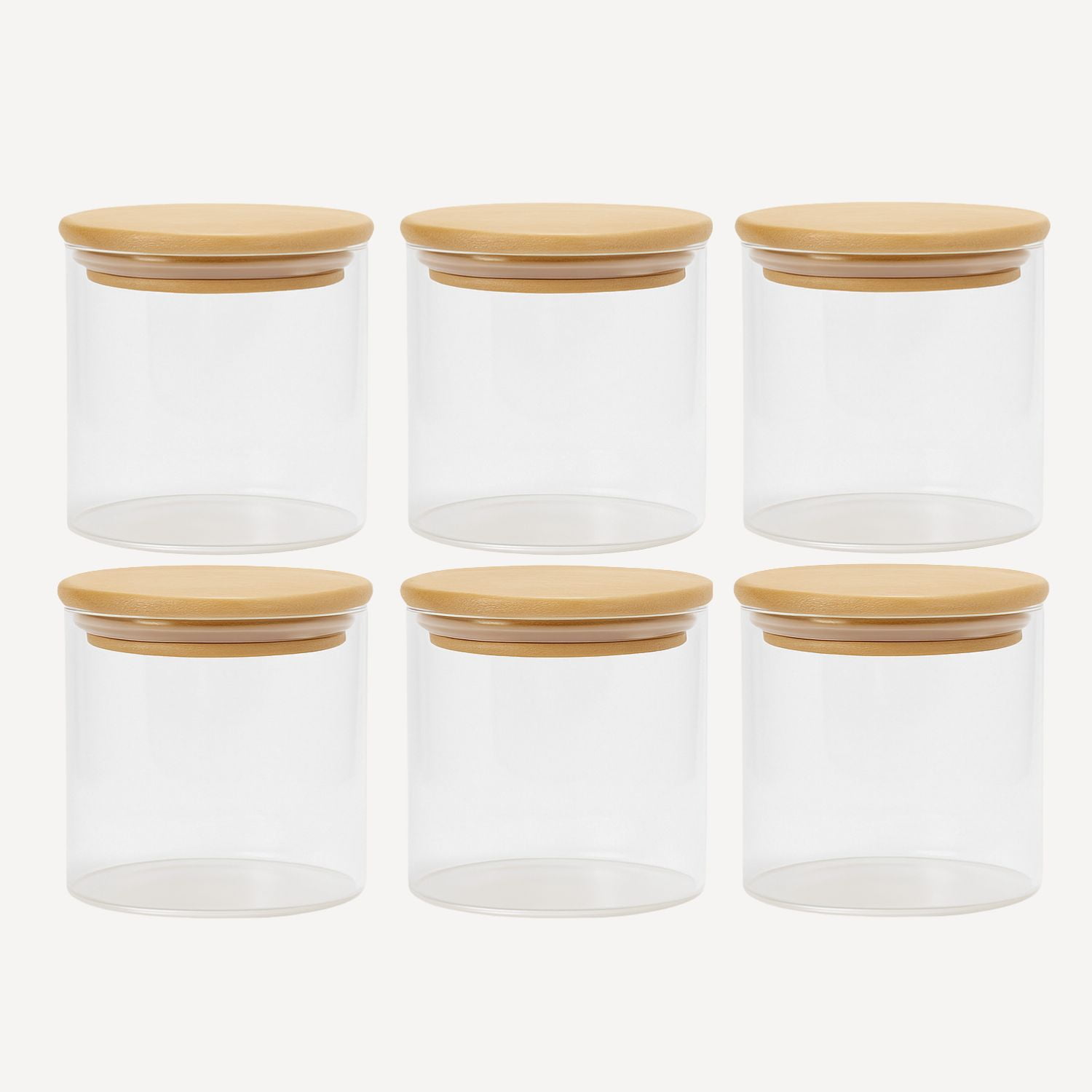 Genérico - Set 6 Frascos Para Condimentos Especias Tapa Bambú 250ml
