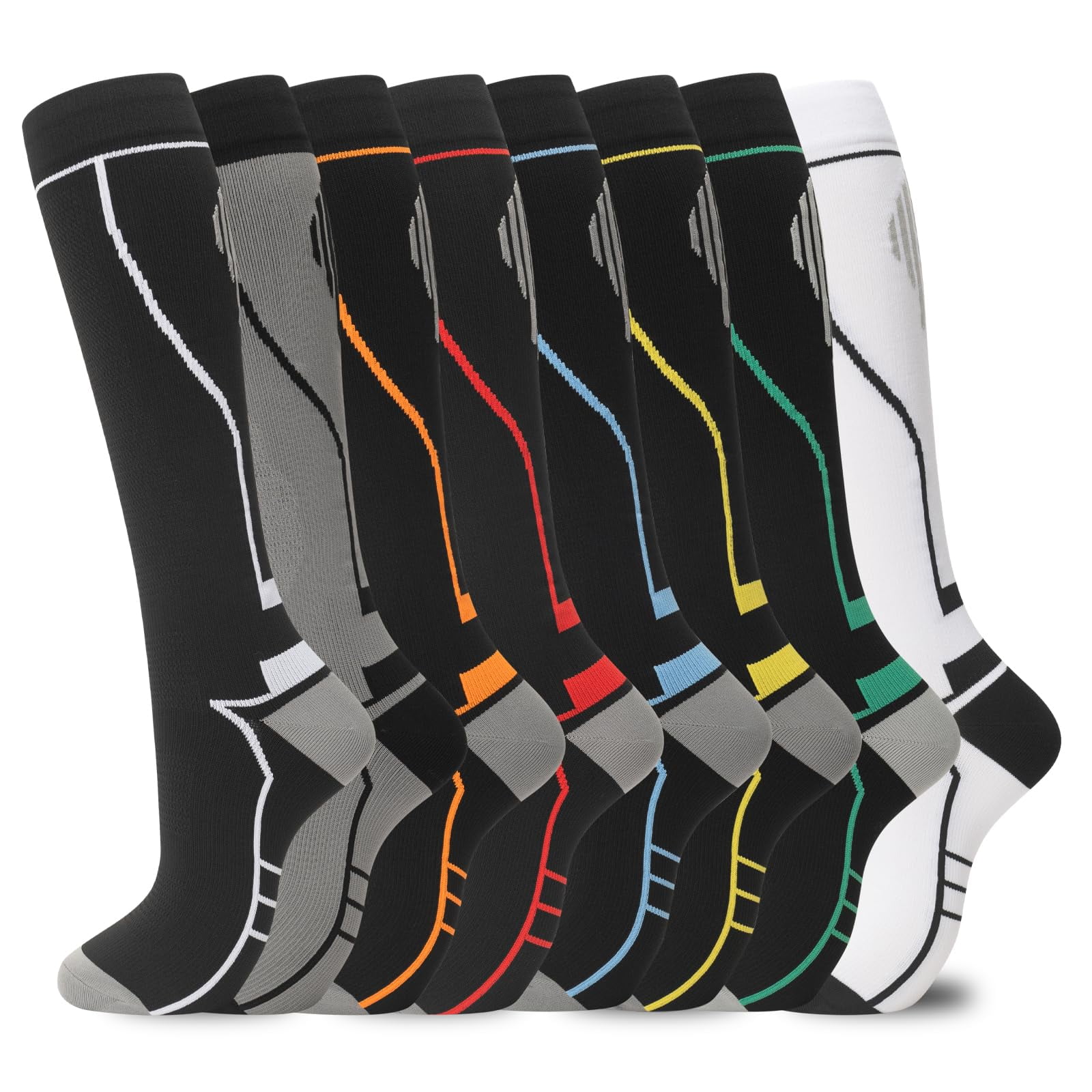 Calcetines De Compresión Hello Momoya, Hasta La Rodilla, 8 Pares Para Mujeres Y Hombres