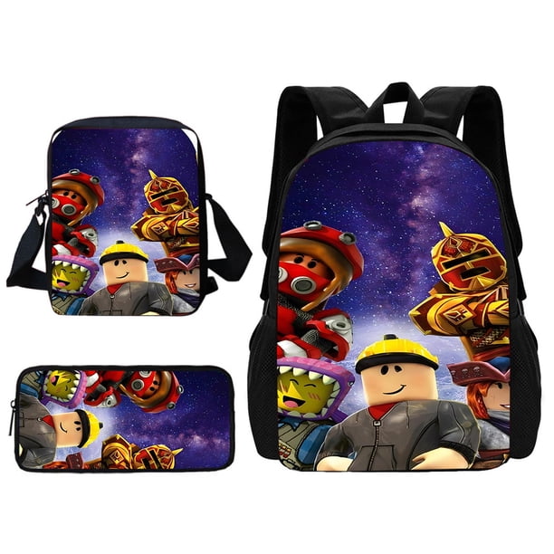 3 pcs set Virtual World Child School Backpack With Shoulder Bag Pencil Bags School Bags for Boys Girls Best Gift