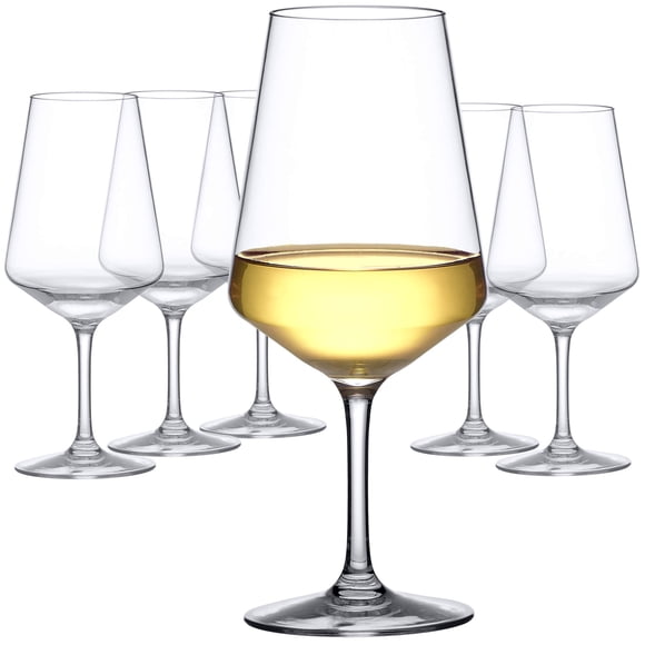 Vasos de vino Amazing Abby 568 ml, paquete de 6, Tritan, libre de BPA