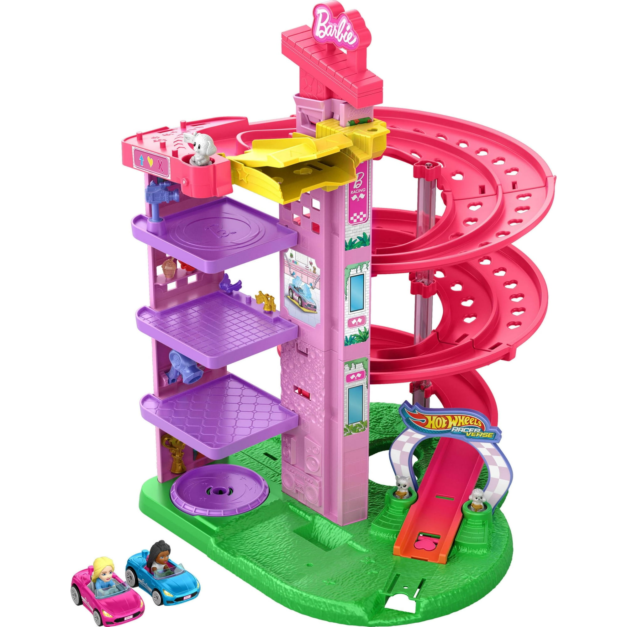 Set De Atletismo Hot Wheels Barbie & Malibu Racerverse Con 2 Coches
