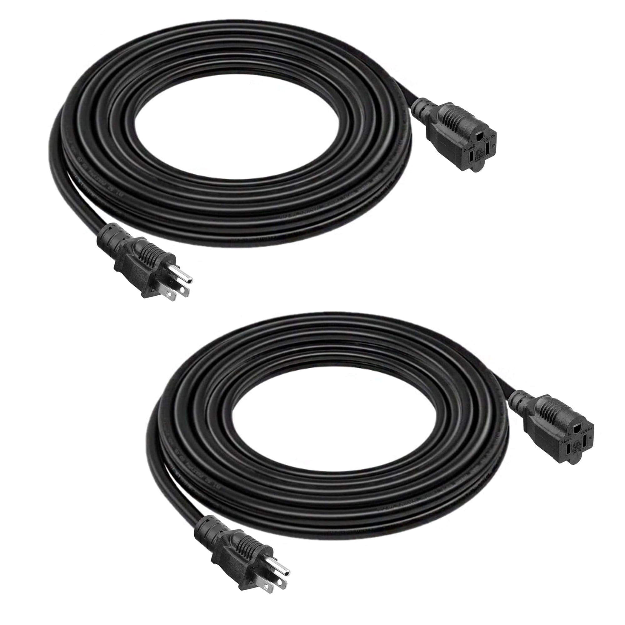 Belllights - Campanas Con Cable De Extensión, 15 Pies, 16 Awg, 3 Clavijas, Nema 5-15p/r