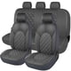 thumbnail image 1 of Juego completo de fundas de asiento de coche CAROMOP de piel sintética de lujo, color gris, 1 of 9