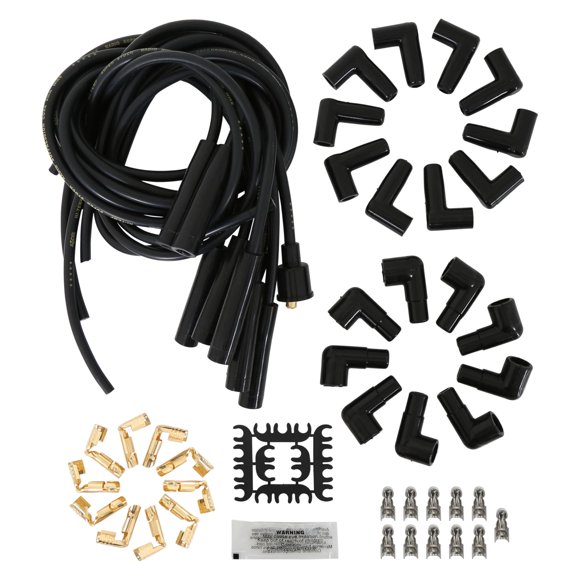 Juego de cables para bujías ACCEL 4040K de 8 mm, negro, silicona
