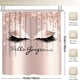 thumbnail image 3 of 1pc/set Glitter Eyelash Bathmat & Shower Curtain, Bath Curtain With 12 Hooks, Anti Slip Bathmat, U Shaped Toilet Mat And Toilet Cover, Bathroom Accessories, Bathroom Decor, 3 of 5