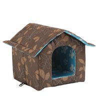Magideal - Casas Para Para El Invierno, Al Aire Libre, Impermeables, Cálidas, Resistentes A La Intemperie, Cama Para , Perrera Para , Cuadrado M Marrón Forma Cuadrada M Marrón