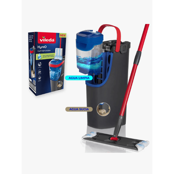 H2pro Sistema De Mopa Microfibra Vileda Negro