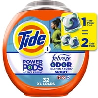 Detergente Para Ropa Pacs Tide Power Pods Con Febreze Sport 32 Unidades