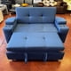 thumbnail image 3 of Sofá Cama Azul Rey Lino Elite 2 Plazas con Puffs y Respaldo Reclinable, 3 of 4